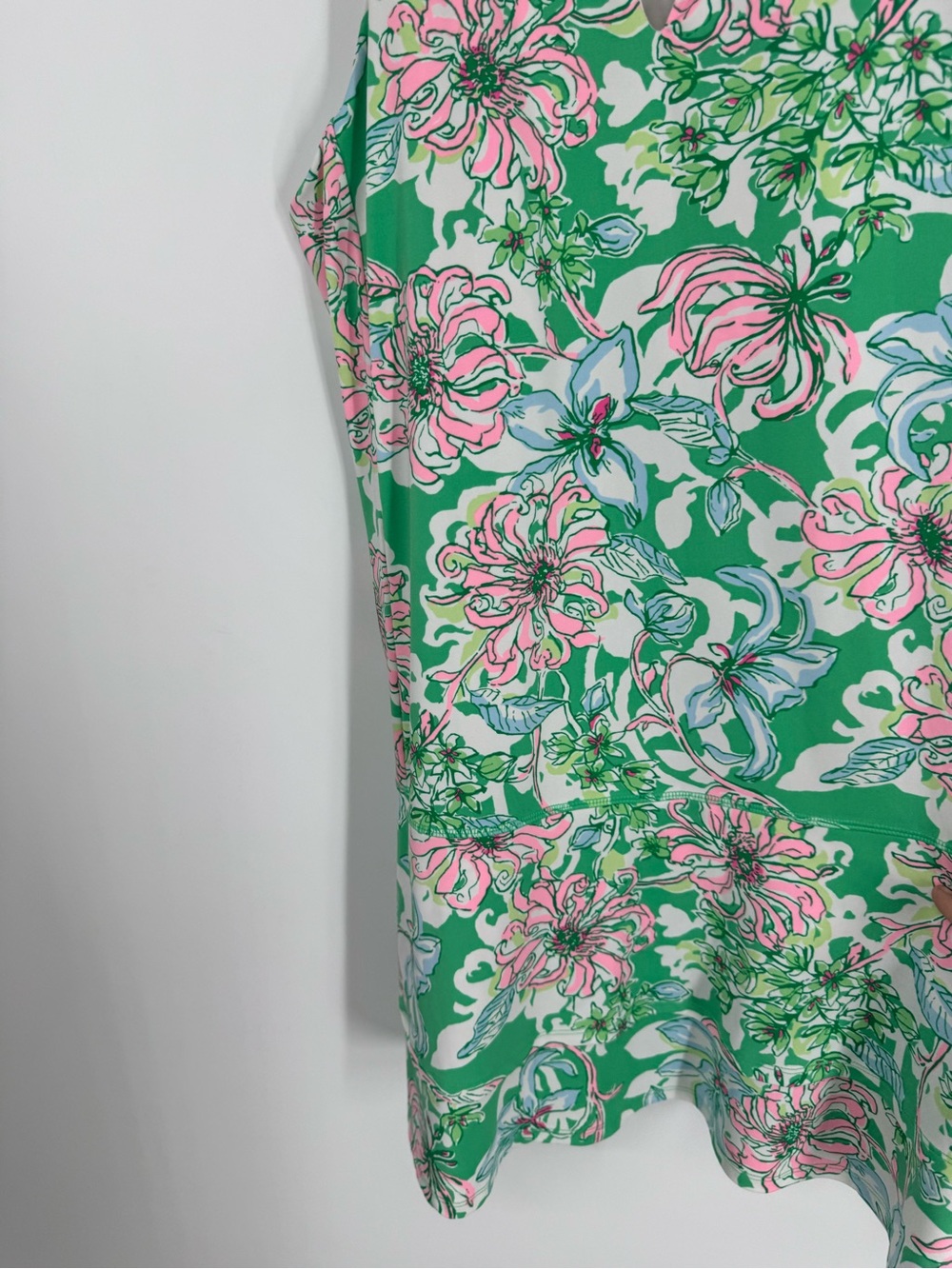 Lilly Pulitzer UPF50+ Lluxletic Dania Dress Green Floral Sleeveless Resort Sz L - Picture 8 of 14